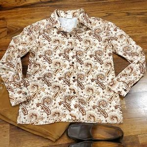 Womens vintage Nikki brown paisley top size M